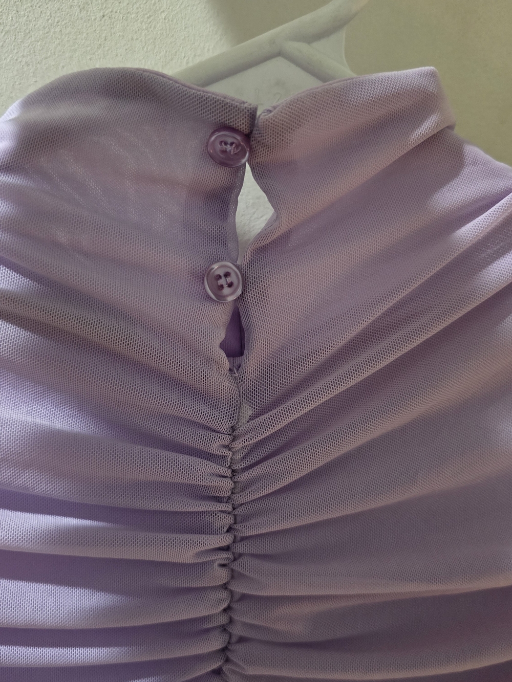 XL VENUS Purple Lavender Ruched Blouse Shirt with Flutter Sleeves Unique - Picture 3 of 6